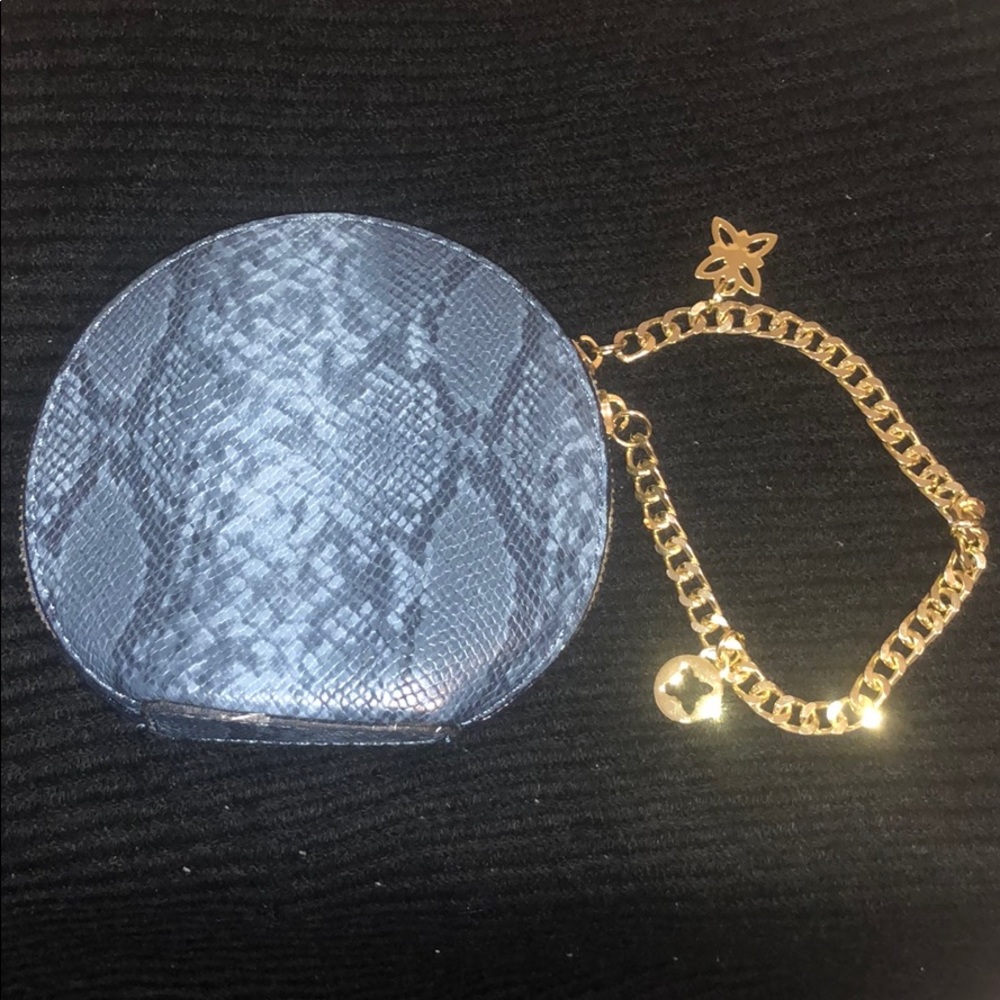 BCBGeneration Faux Snakeskin Zip Wallet